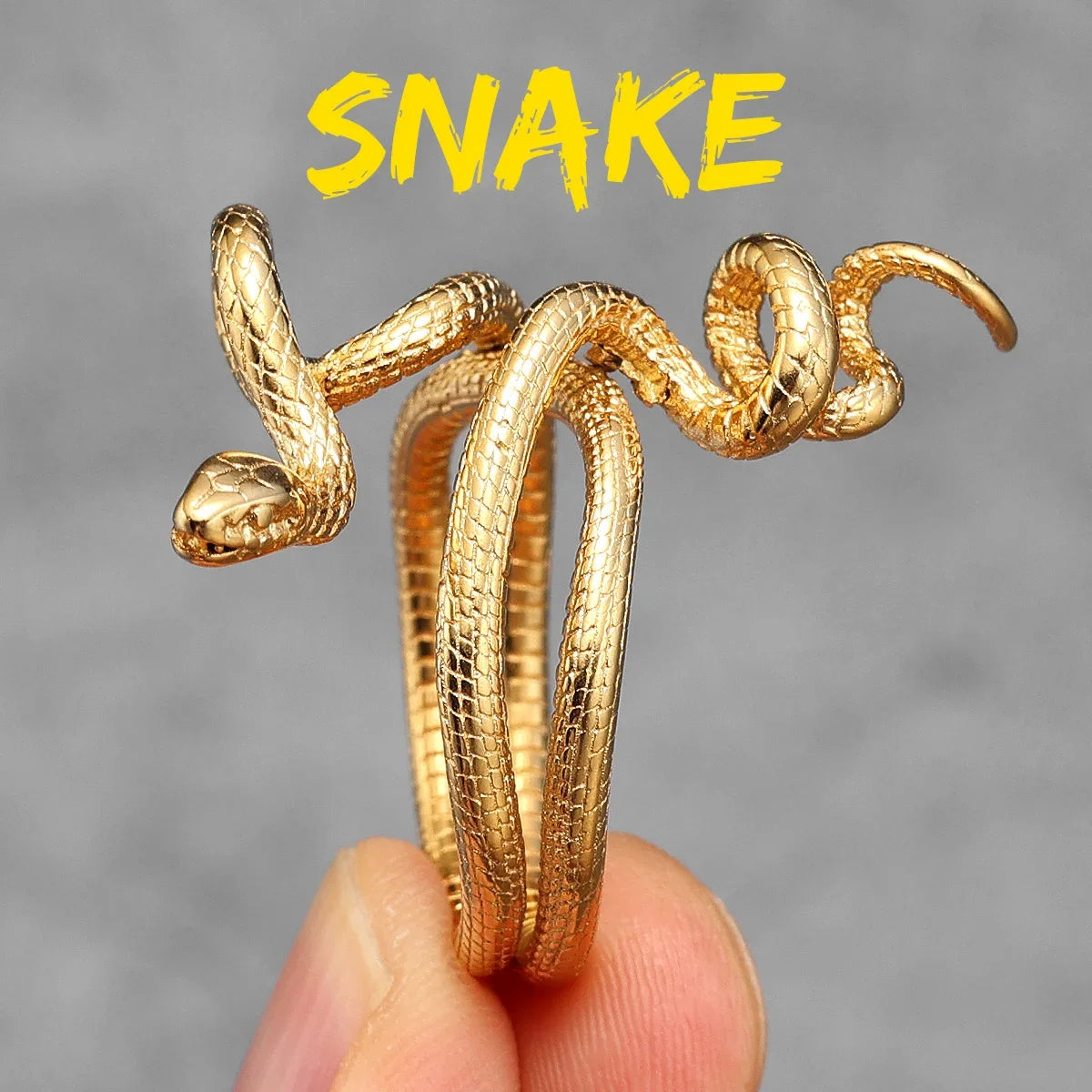 Poisonous Snake Ring 316L Stainless Steel Men Rings Rock Punk Vintage for Male Rider Jewelry Accessories Best Gift