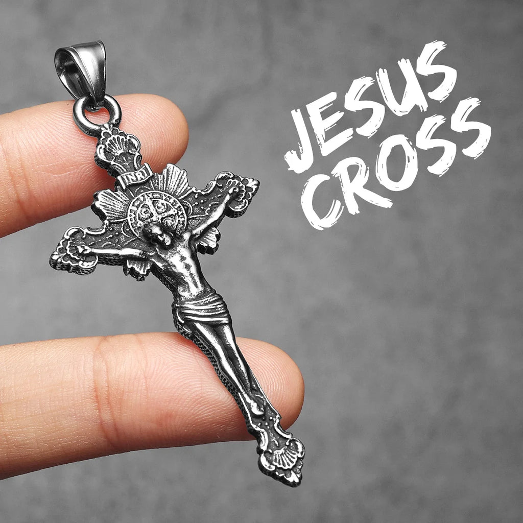 INRI Jesus Cross Pendant — Stainless Steel