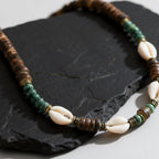 Coconut Shell Beaded Surfer Necklace
