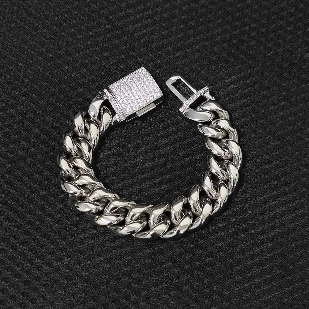 18K Gold Cuban Chain Necklace Iced Out 18MM