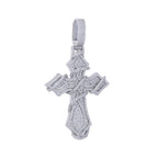 2026 New Iced Out Barbed Wire Wrapped Cross Pendant Necklace Silver Color Cubic Zirconia CZ Charm For Men Hip Hop
