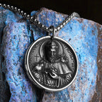 St. Francis Cross Pendant Necklace — Stainless Steel