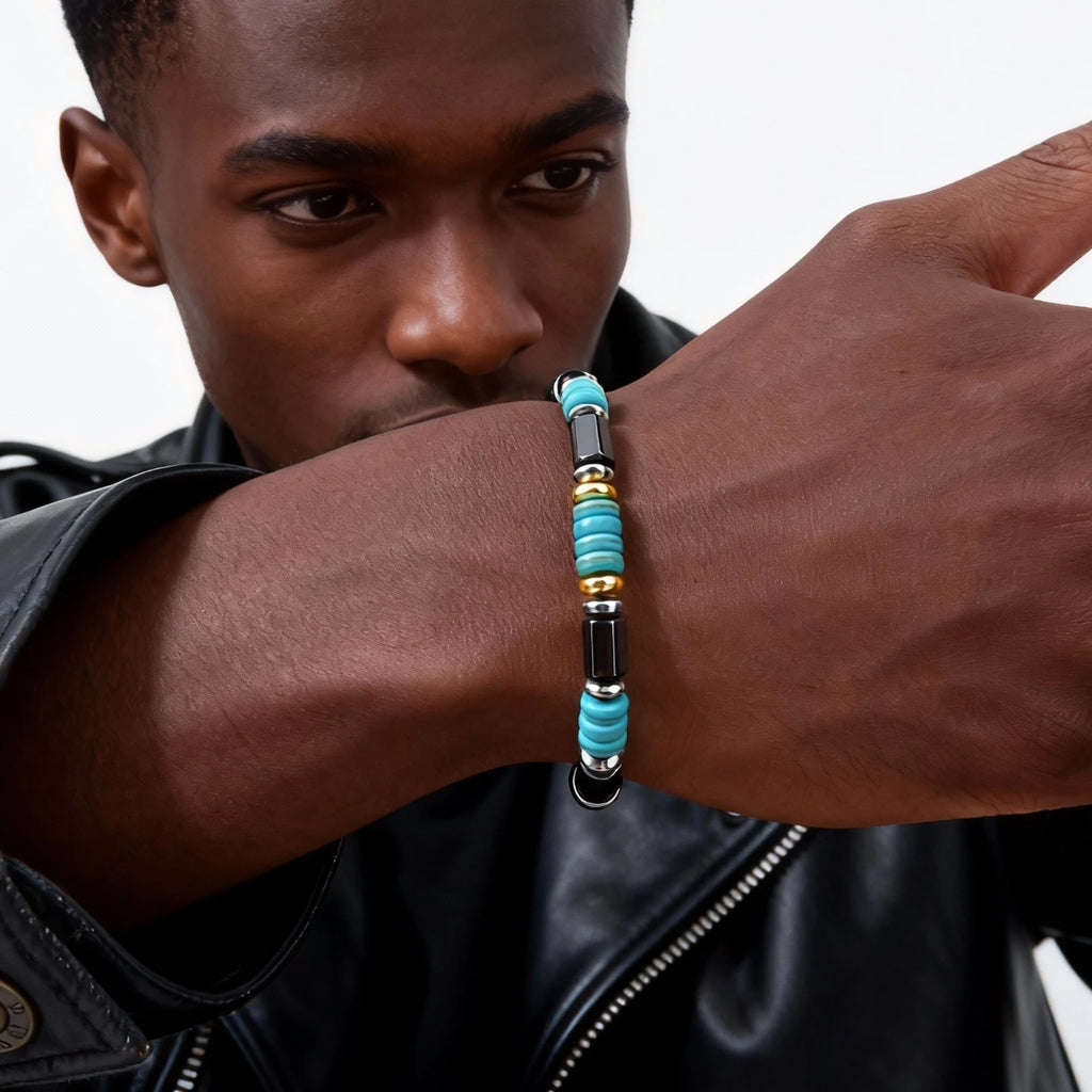 Blue Stone Beaded Bracelet