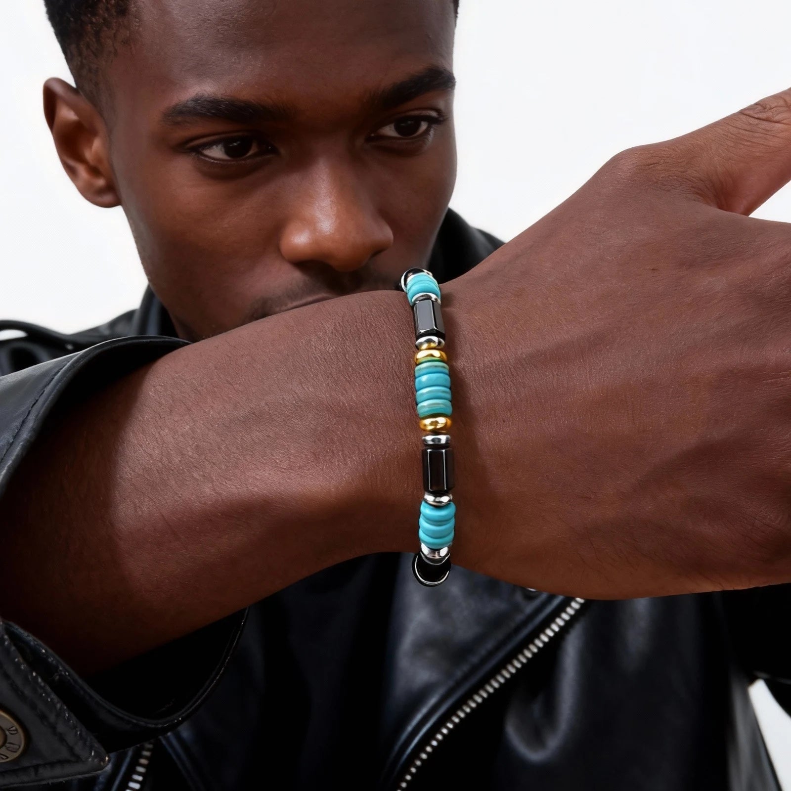 Blue Stone Beaded Bracelet