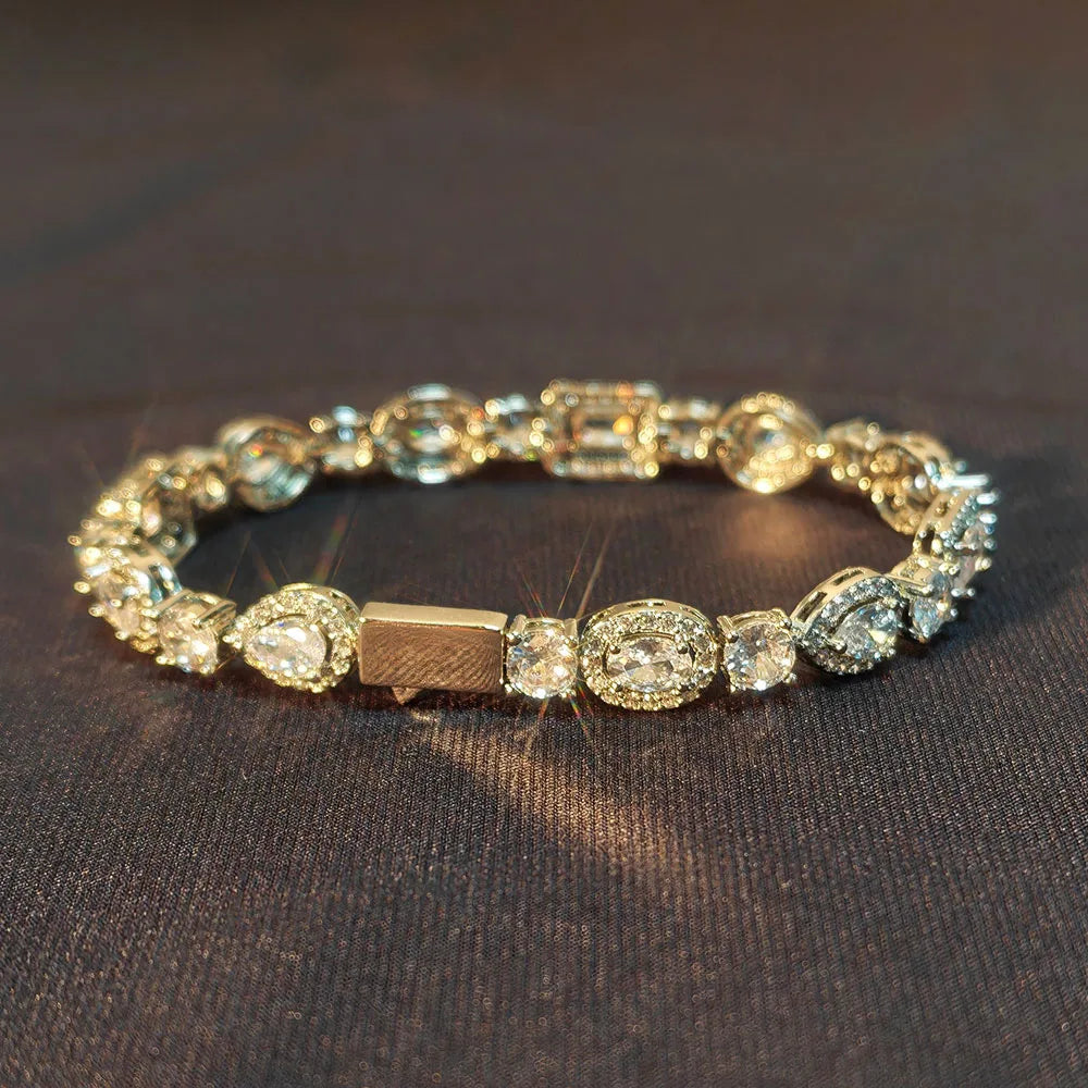 Gold Tennis Chain 8MM Mixed Diamond Iced Out