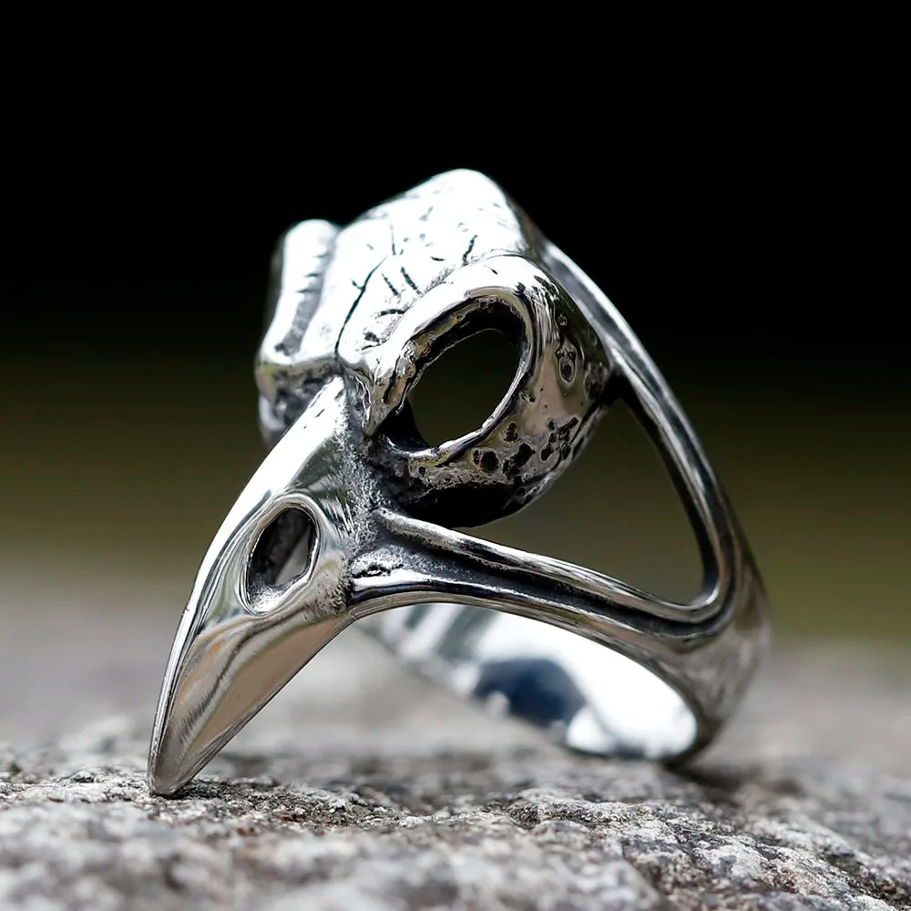 2023 new Arrival Design Stainless Steel Scandinavn Viking Raven Animal Odin Hammer Ring For Men Amulet Jewelry Drop