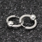 1 Pair Hoop Earrings Circle 8mm-16mm 316L Stainless Steel With Ball Earrings Piercing Plating No Fade Allergy Free For