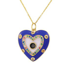 Iced Out Evil Eye Hamsa Hand of Fatima Necklace — Copper Alloy