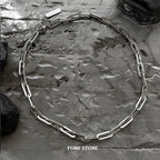 Textured Wrapped Choker Necklace — Stainless Steel