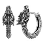 Dragon Head Hoop Earrings for Men — Stainless Steel