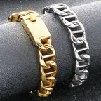 Cool Bracelet for Man 13MM Wide Men's Stainless Steel Link Chain Bracelets Biker Jewelry Hip Hop Charms for Boys