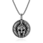 Spartan Mask Pendant 316L Stainless Steel Gothic Punk Viking Amulet Necklace For Men's Steel Color Adjustable Chain(50/60/70CM)