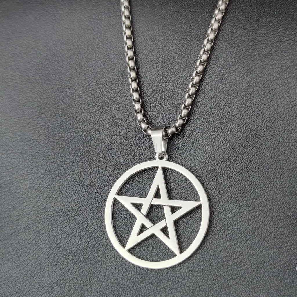 Classic Men's Star of David Pendant Necklace in Black Gold Silver Color Stainless Steel Israel Jewish Jewelry  Box Chain 24 inch