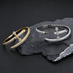 Iced Out Sword Bracelet Gold 18K