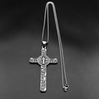 Catholic Saint Benedict Cspb Medal Pendant Necklace for Women Men Stainless Steel Silver Color Chain Jewery san benito Gift