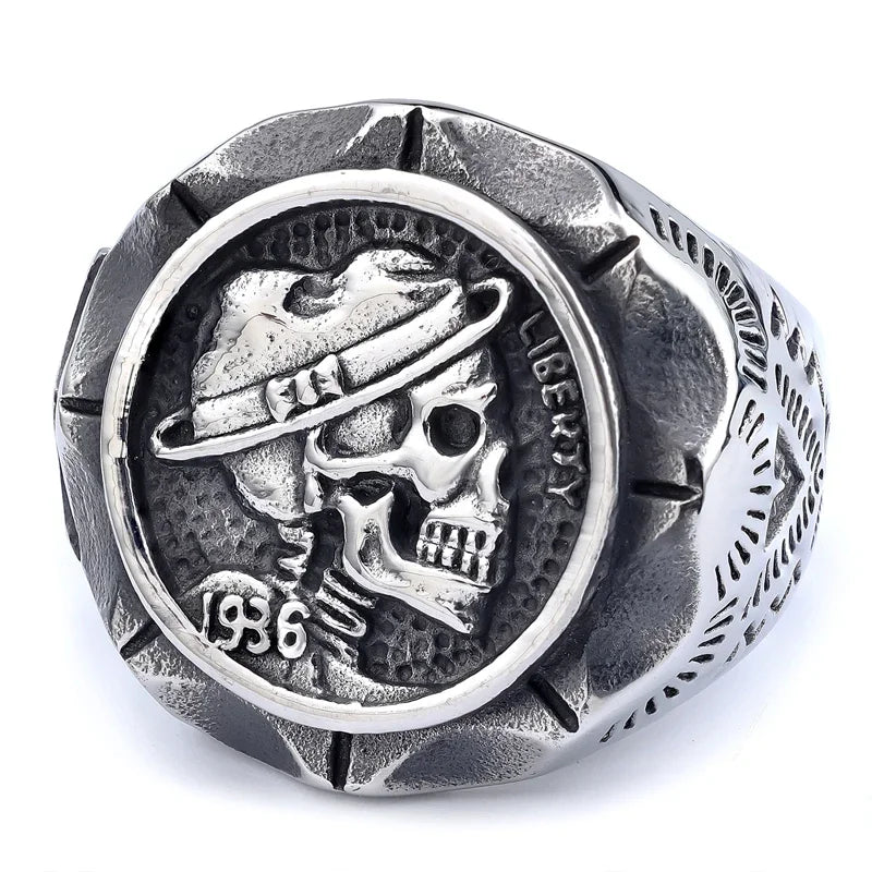 Multi Style Gothic Skull Rings Stainless Steel Fashion Personality Hip-hop Men Ring Biker Party Charm Jewelry Gift