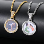 Iced Out Photo Pendant Necklace 26MM