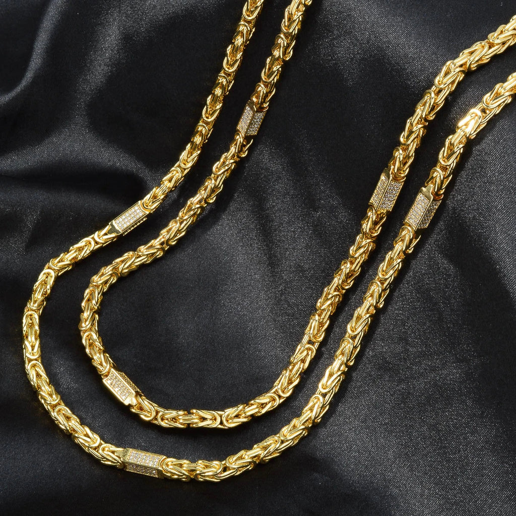 Dubai 18k Gold-Plated Men's and Women's Necklace Multi-Layer Woven Three-Dimensional Zirconia Hip-Hop Party Jewelry