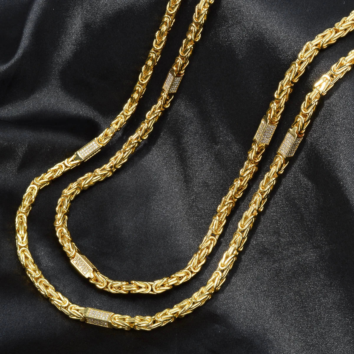 Dubai 18k Gold-Plated Men's and Women's Necklace Multi-Layer Woven Three-Dimensional Zirconia Hip-Hop Party Jewelry