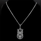 Kabbalah Sephirot Tree of Life Crescent Moon Necklace Cabala Stainless Steel Pendant Necklaces Jewelry Gitfs עץ החיים