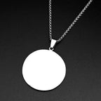 Catholic Saint Christopher Protect Us Round Pendant Necklace for Women Men Stainless Steel Gold Color Amulet Chain