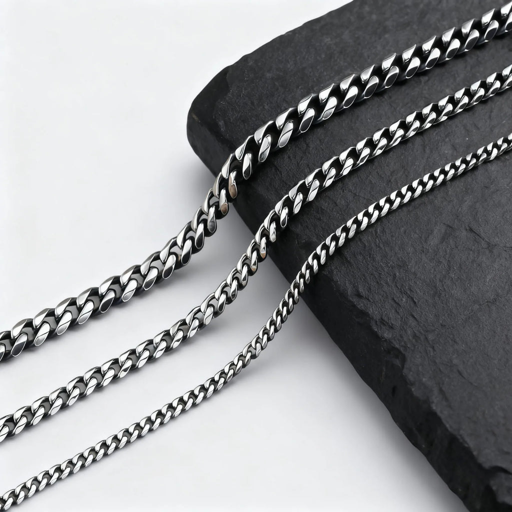 Cuban Chain Necklace 3-7mm — Stainless