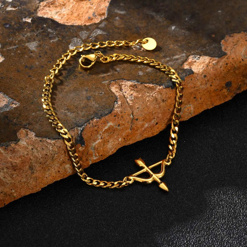 Bow and Arrow Chain Bracelet — Stainless Steel