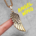 Angel Wing Pendant Necklace — Stainless Steel