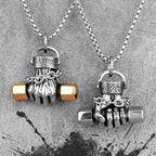 Fitness Fist Dumbbell Men Necklaces Pendants Chain Punk for Boyfriend Male Stainless Steel Jewelry Creativity Gift Wholesale