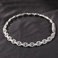 Uwin 12mm Byzantine Chain CZ Fully Iced Out Link Baguetter Pave Setting Necklace Jewelry Accessories