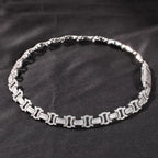 Uwin 12mm Byzantine Chain CZ Fully Iced Out Link Baguetter Pave Setting Necklace Jewelry Accessories