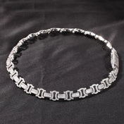 12MM Iced Out Byzantine Chain Necklace — Baguette