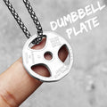 Dumbbell Pendant Necklace — Stainless Steel