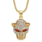 Vintage Stainless Steel Leopard Head Pendant Necklace Gothic Hip Hop Classic Animal Necklaces For Men Fashion Party Jewelry Gift