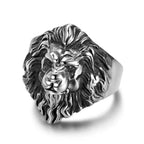 Lion Head Ring Gold Silver 3D Animal Band — Stainless Steel