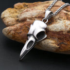 Viking Vintage Raven Skull Necklace Stainless Steel Odin Crow Pendant For Men Women Nordic Amulet Jewelry Gifts