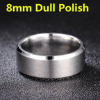 4-8mm Dull Polish Silver Color Titanium Ring For Men and Women Personalized Ring Customize Engraved