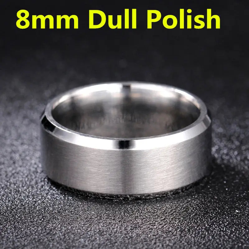 4-8mm Dull Polish Silver Color Titanium Ring For Men and Women Personalized Ring Customize Engraved