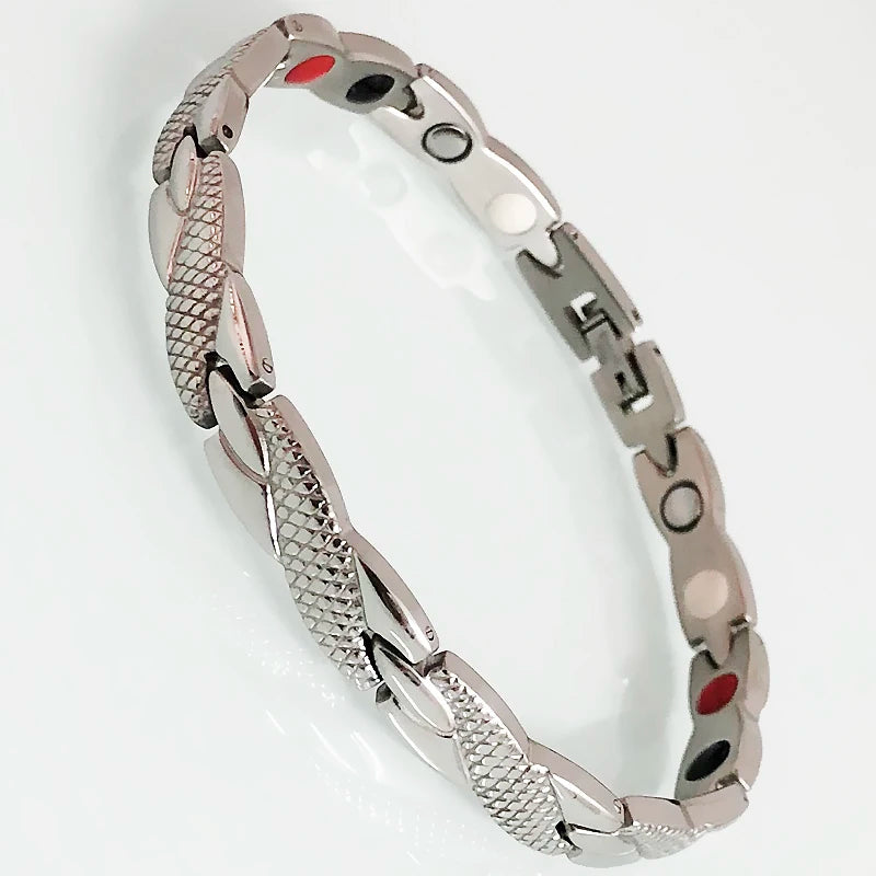 Cool Magnetic Therapy Bracelet for Man Women Waterproof Stainless Steel Snake Pattern Chain Bracelets Health Care Men's
