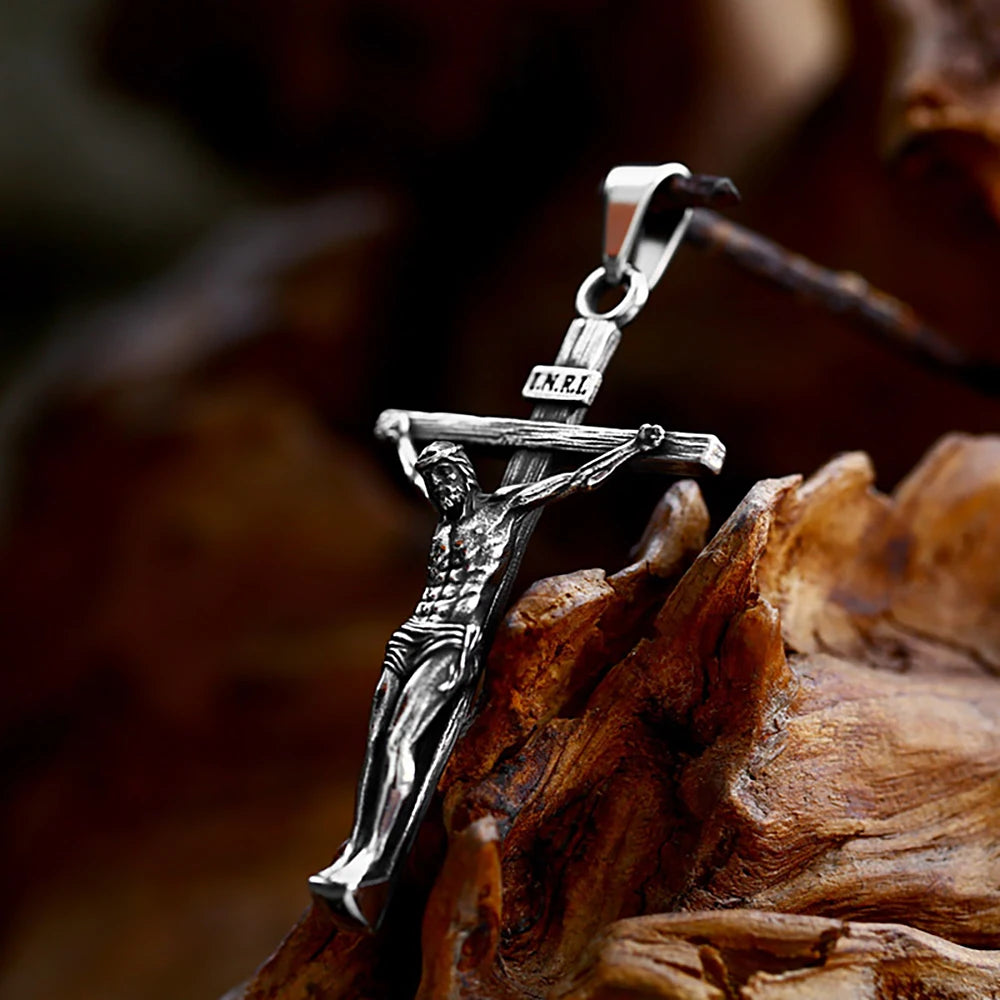 Jesus Cross Pendant — Stainless Steel
