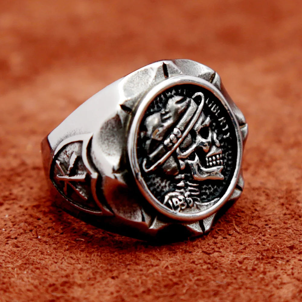 Mexican Skull Ring — Stainless Steel Vintage