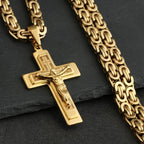 Jesus Crucifix Cross Pendant Necklace — Stainless Steel