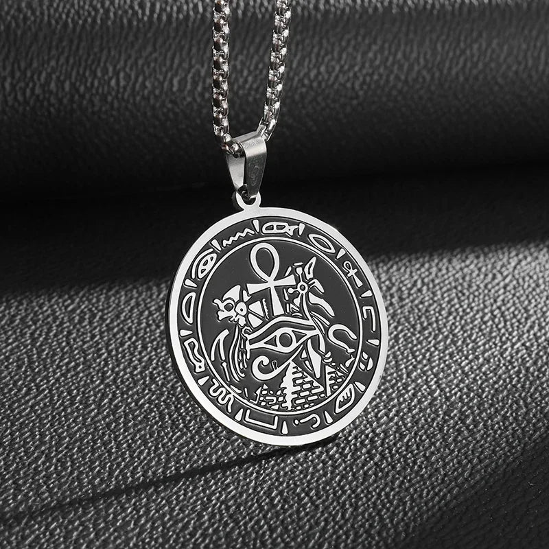 Witch Knot Necklace Celtic Knot Pendant Stainless Steel Amulet Triskelion Ankh Cross Pentagon Jewelry Birthday Gift for Women