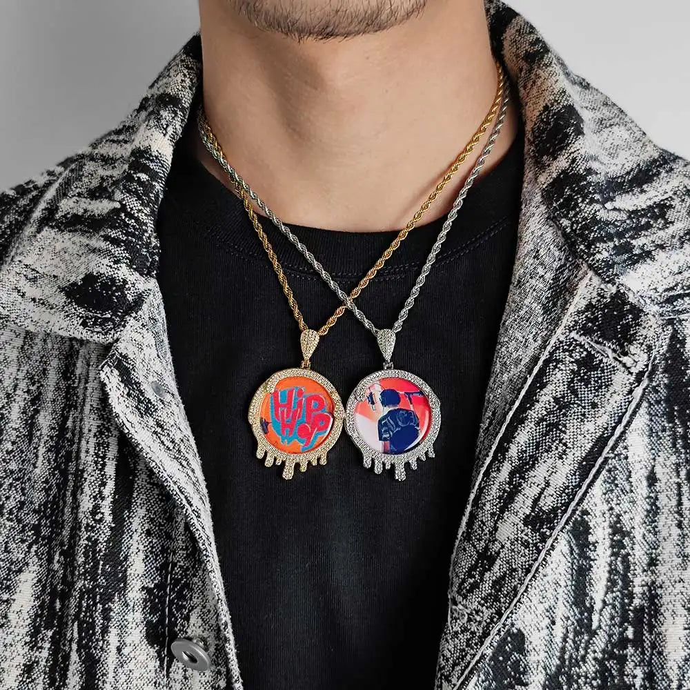 Iced Out Photo Pendant Necklace