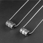 Silver Rune Bead Pendant Necklace Box Chain