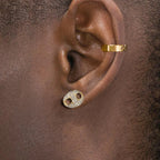 Iced Out Pig Nose Stud Earrings Stainless Steel
