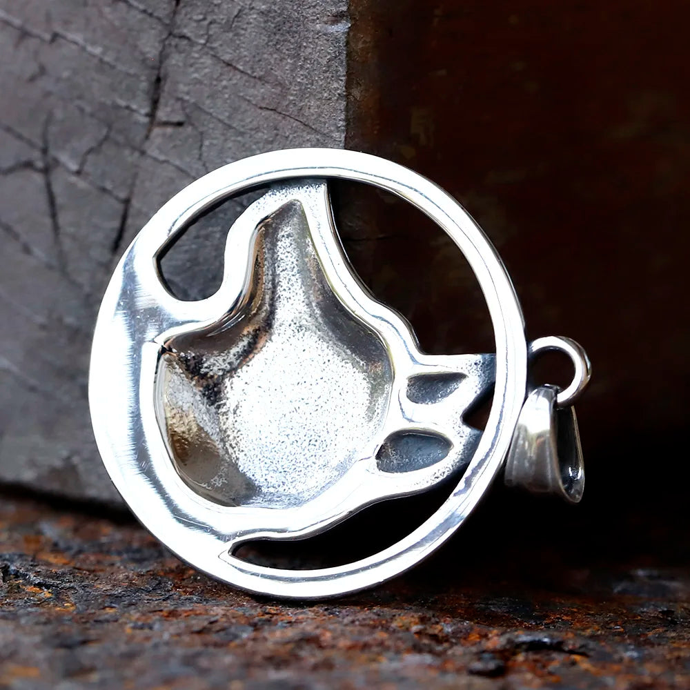Viking Wolf Stainless Steel Pendant Necklace