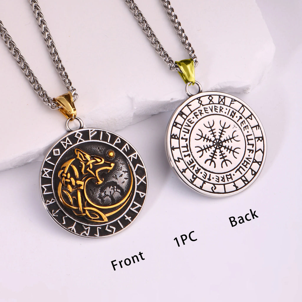 Viking Dragon Stainless Steel Pendant Necklace
