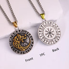 Viking Dragon Stainless Steel Pendant Necklace