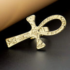 Vintage Carved Egyptian Scriptures Big Ankh Cross Finger Ring For Women Men Gothic Open Crosses Amulet Band Jewelry